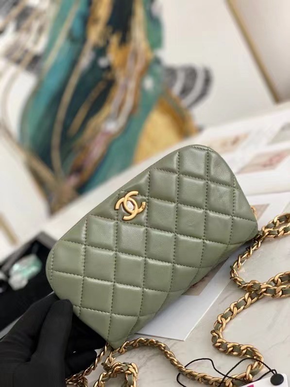 Chanel mini Flap Shoulder Bag Original leather AP2344 green