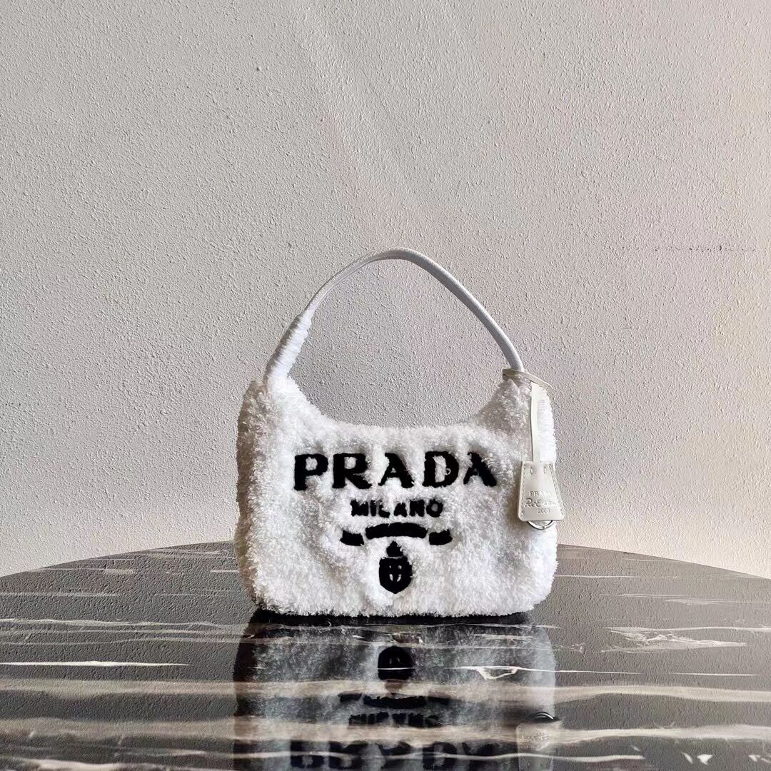 Prada Re-Edition 2000 terry mini-bag 1NE515 white