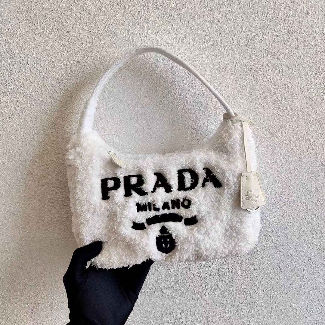 Prada Re-Edition 2000 terry mini-bag 1NE515 white