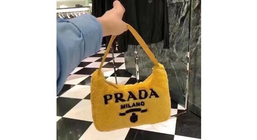 Prada Re-Edition 2000 terry mini-bag 1NE515 yellow