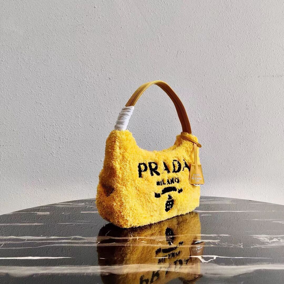 Prada Re-Edition 2000 terry mini-bag 1NE515 yellow