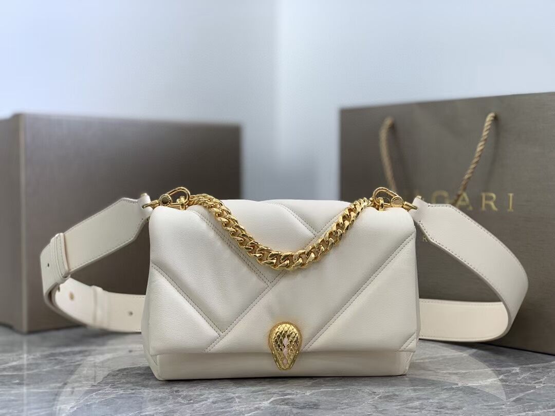 Bvlgari Serpenti Forever leather crossbody bag B219069 cream