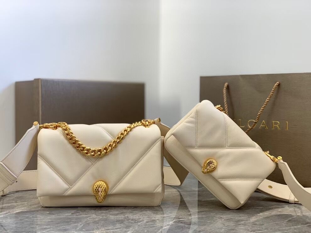 Bvlgari Serpenti Forever leather crossbody bag B219069 cream