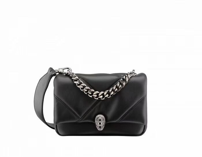 Bvlgari Serpenti Forever leather small crossbody bag B219068 black