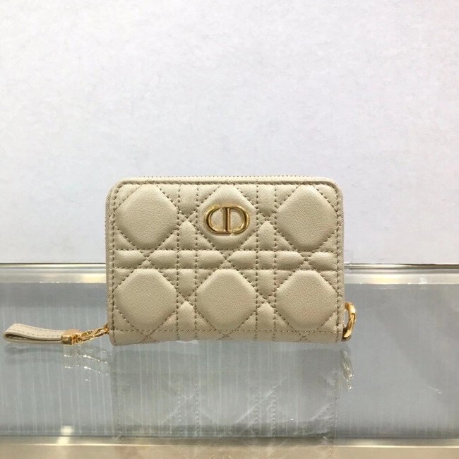 LADY DIOR LOTUS WALLET CANNAGE LAMBSKIN S502 Beige