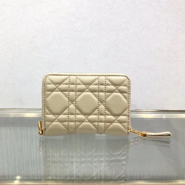 LADY DIOR LOTUS WALLET CANNAGE LAMBSKIN S502 Beige