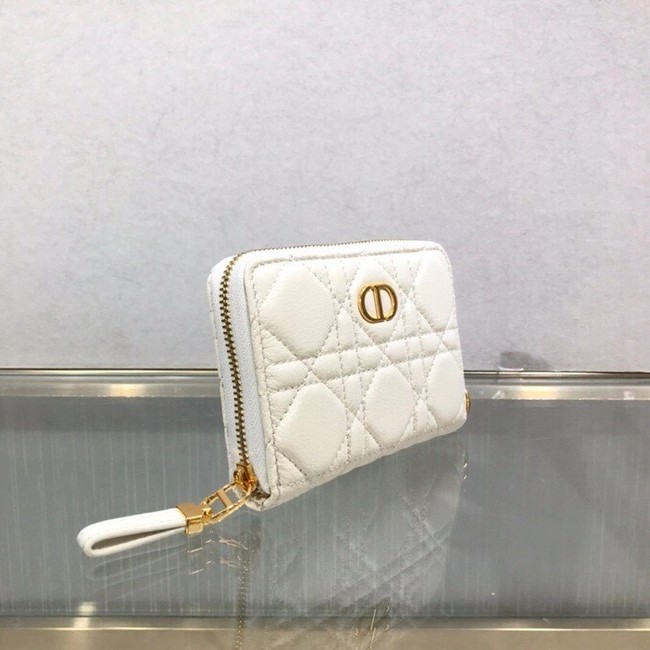 LADY DIOR LOTUS WALLET CANNAGE LAMBSKIN S502 white