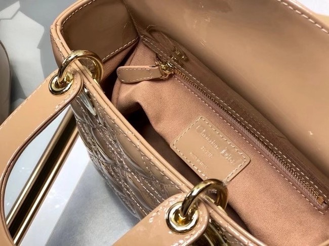 SMALL LADY DIOR BAG Beige Patent Calfskin M0531 Beige