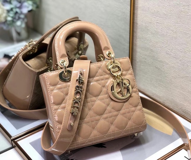 SMALL LADY DIOR BAG Beige Patent Calfskin M0531 Beige