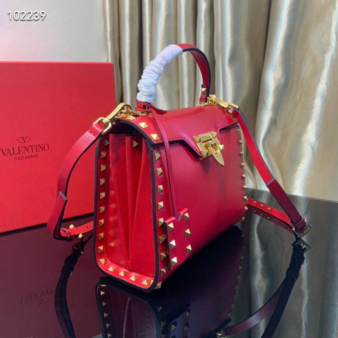 VALENTINO Origianl leather tote bag V4071A red