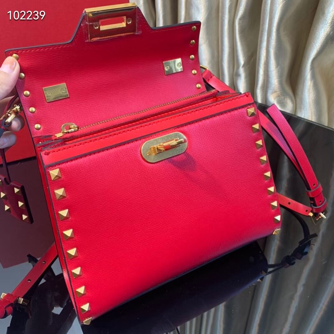 VALENTINO Origianl leather tote bag V4071A red