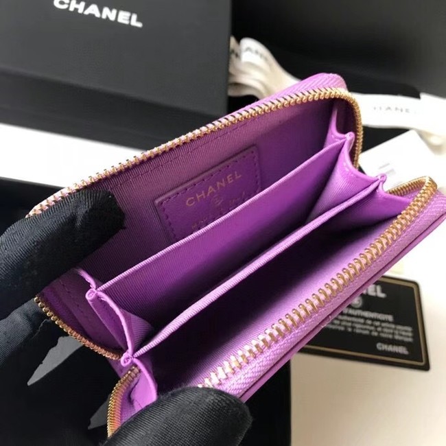 Chanel 19 Zip Card bag AP0949 Lavender