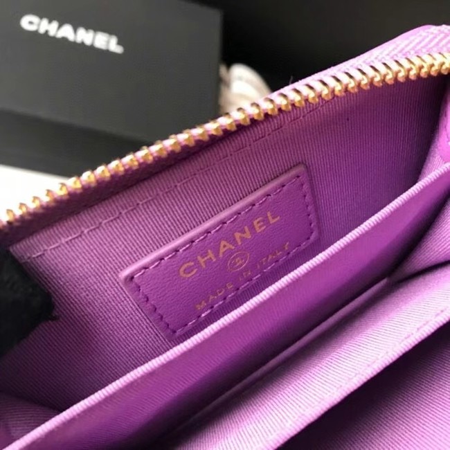 Chanel 19 Zip Card bag AP0949 Lavender