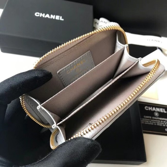 Chanel 19 Zip Card bag AP0949 grey