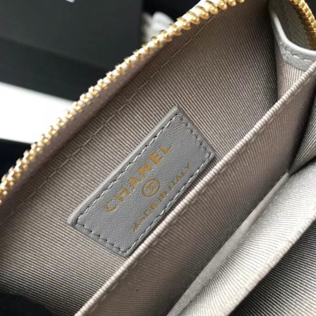Chanel 19 Zip Card bag AP0949 grey