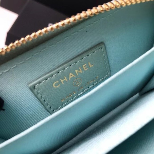 Chanel 19 Zip Card bag AP0949 light blue