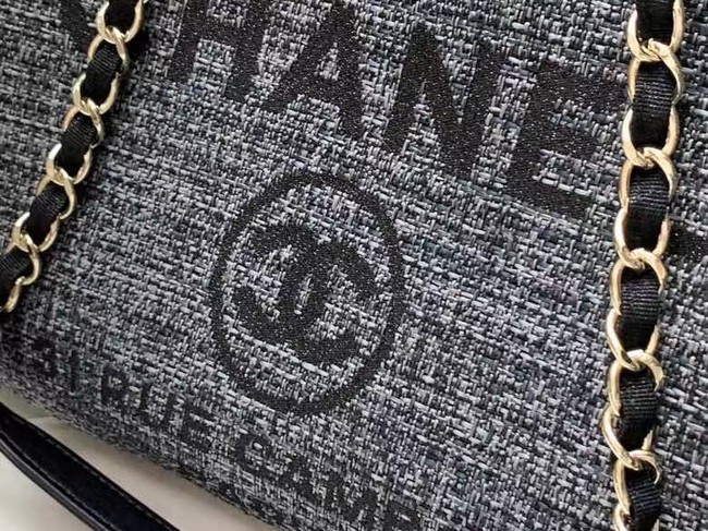 Chanel Canvas Tote Shopping Bag B66941 black