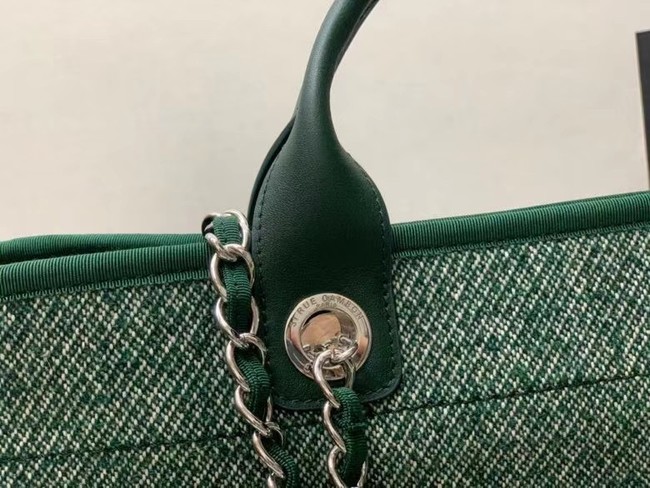 Chanel Canvas Tote Shopping Bag B66941 green