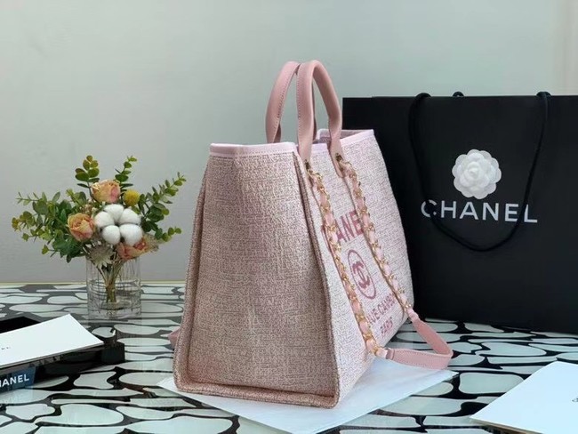 Chanel Canvas Tote Shopping Bag B66941 pink