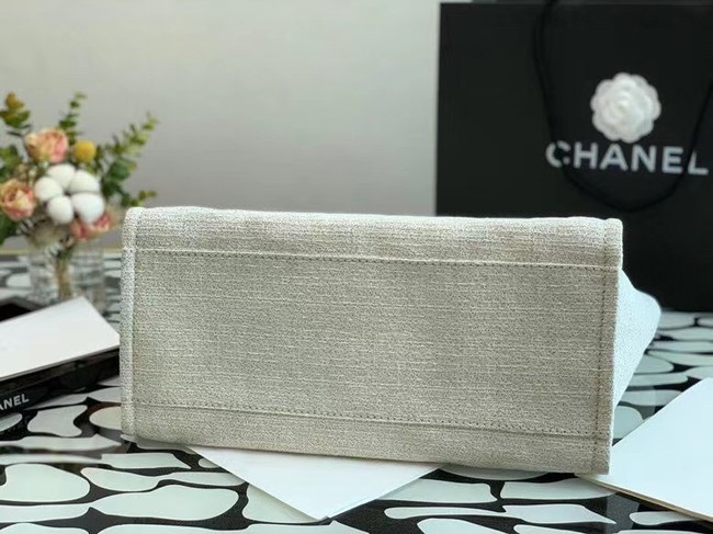 Chanel Canvas Tote Shopping Bag B66941 white