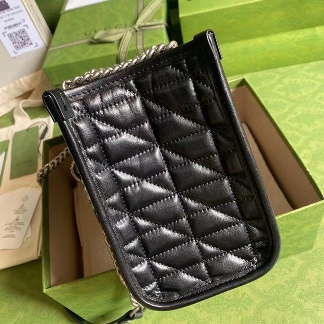 Gucci small leather shoulder bag 681483 black
