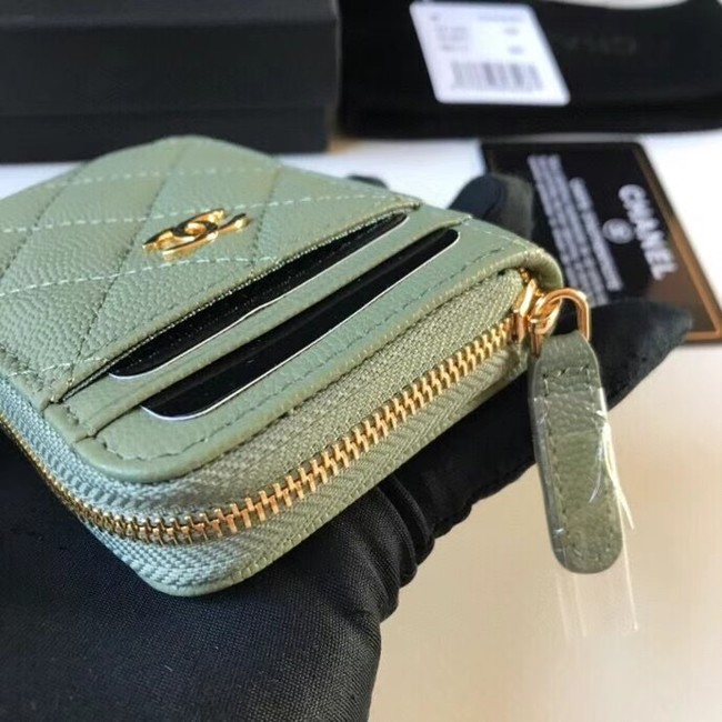 Chanel card holder Calfskin AP1650 green