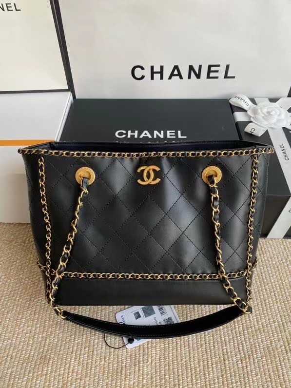 Chanel leather Shoulder Bag AS2739 black