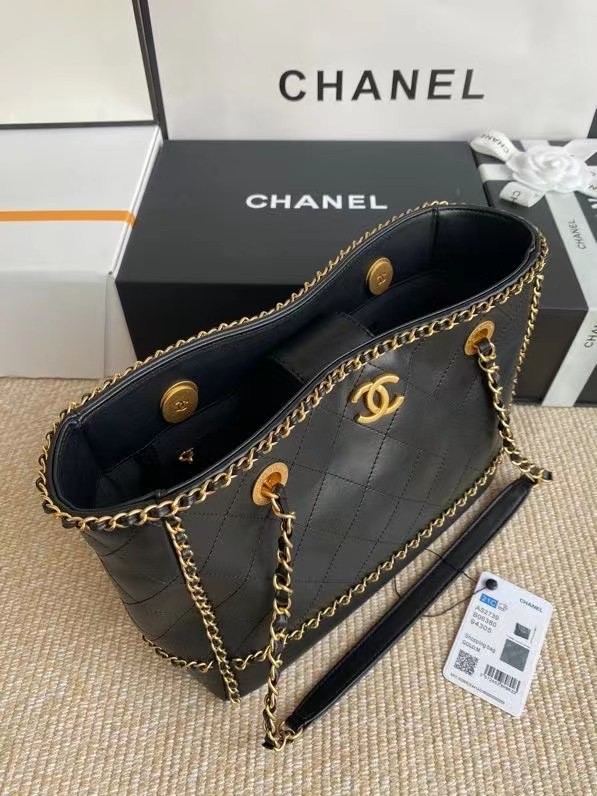 Chanel leather Shoulder Bag AS2739 black