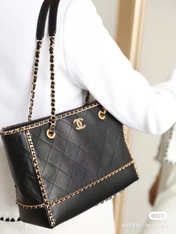 Chanel leather Shoulder Bag AS2739 black