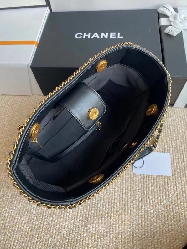 Chanel leather Shoulder Bag AS2739 black