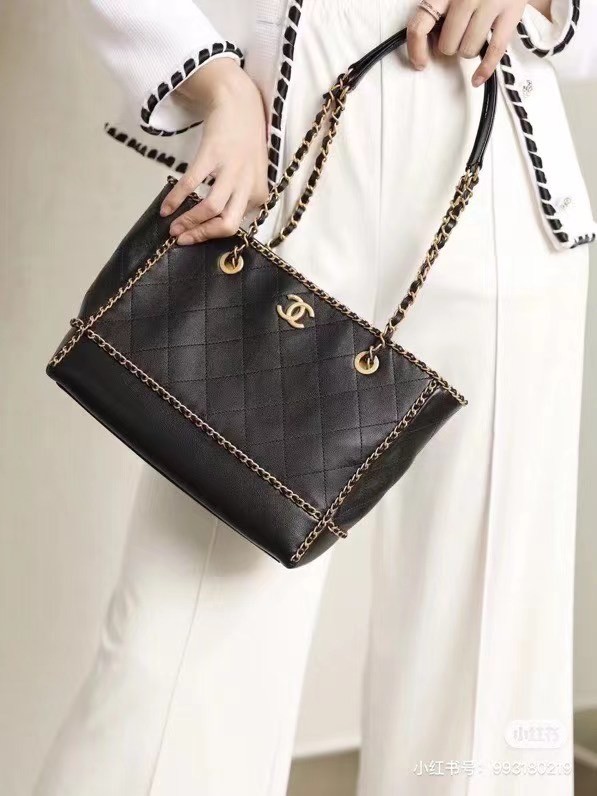 Chanel leather Shoulder Bag AS2739 black