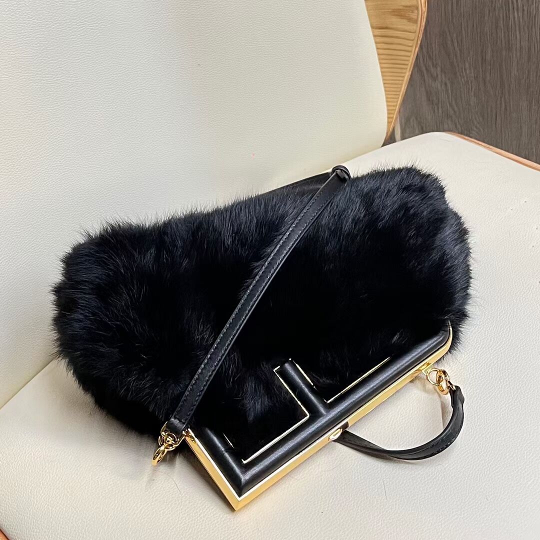 FENDI FIRST SMALL mink bag 8BP129A black