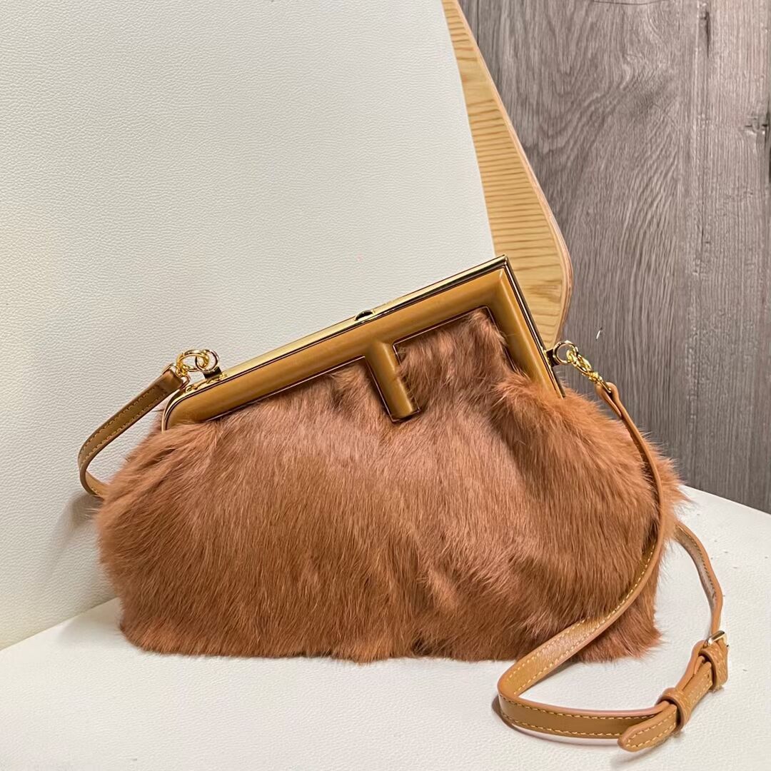 FENDI FIRST SMALL mink bag 8BP129A brown