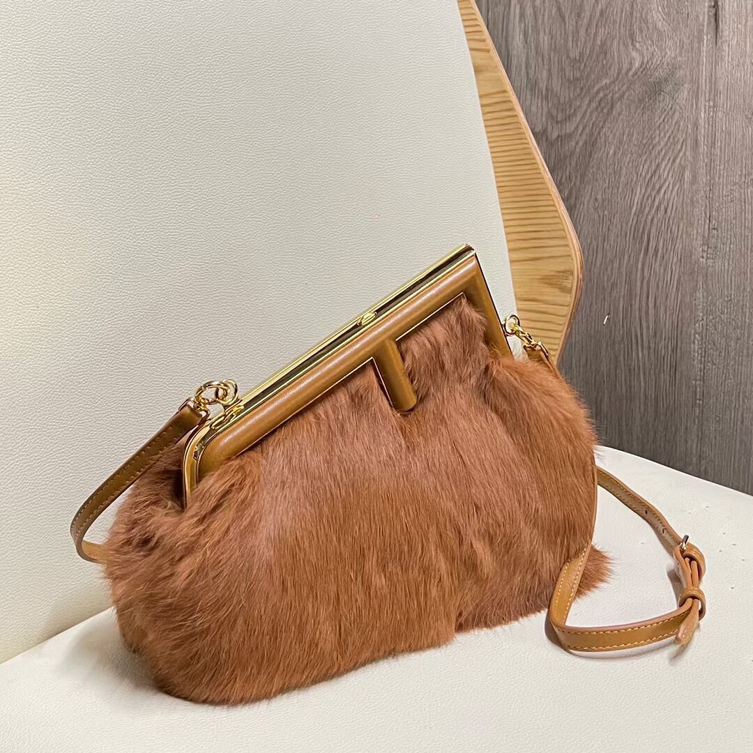 FENDI FIRST SMALL mink bag 8BP129A brown