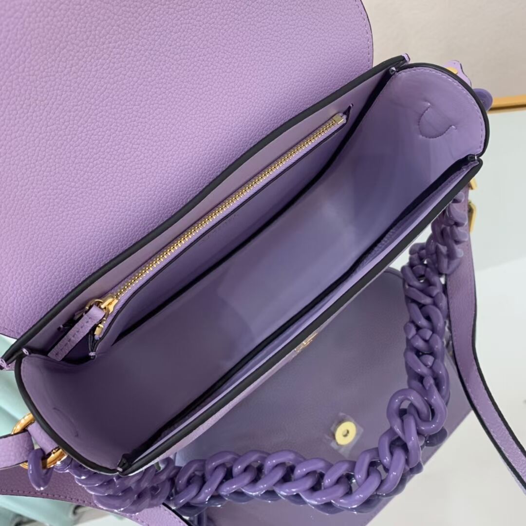 Versace Original medium Calfskin Leather Bag FS1067 Lavender