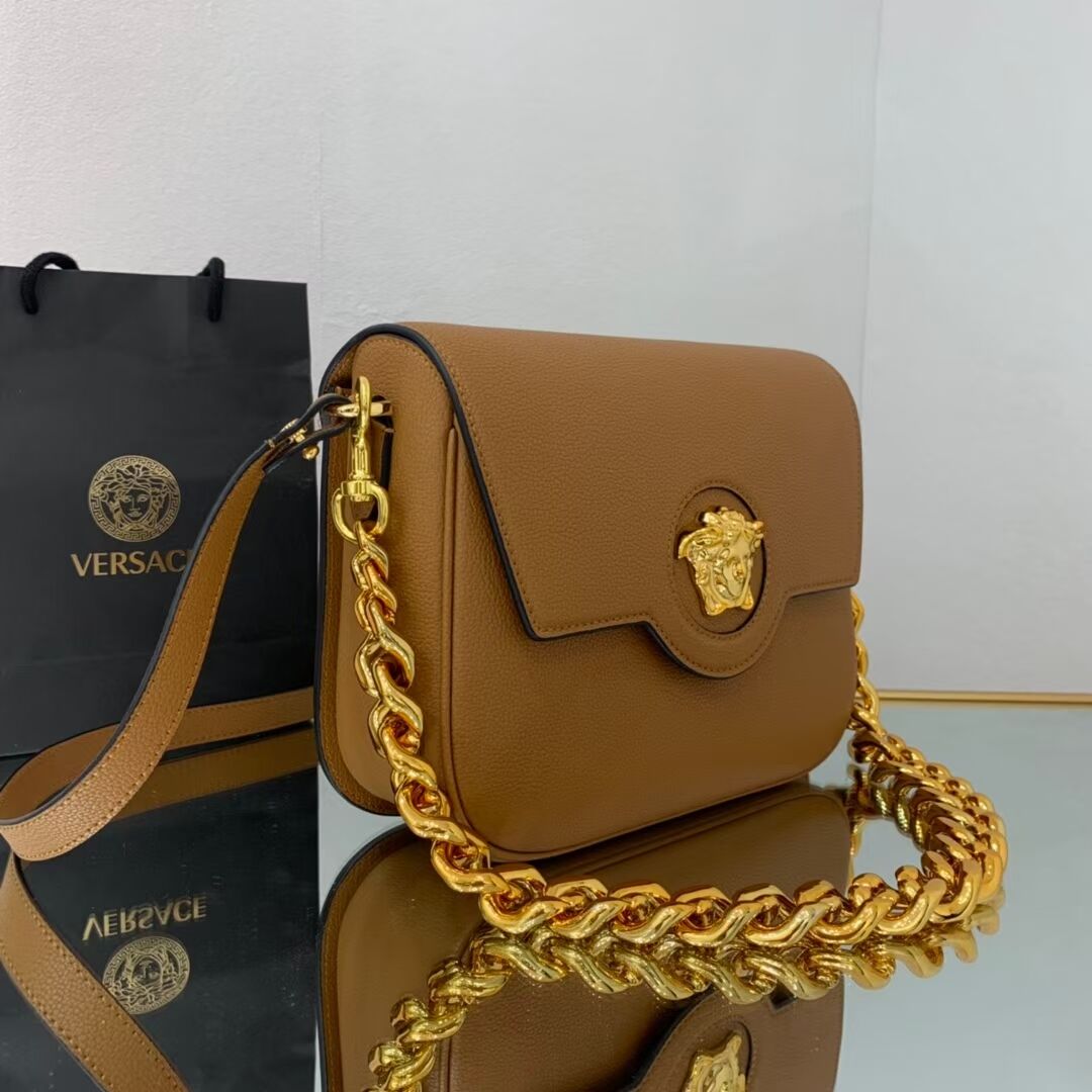 Versace Original medium Calfskin Leather Bag FS1067 brown