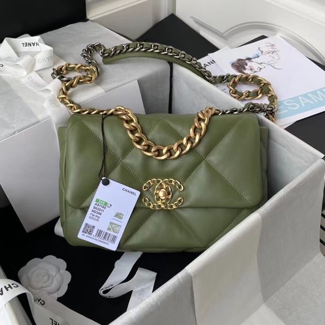 CHANEL Lambskin 19 Flap Bag AS1160 AS1161 green