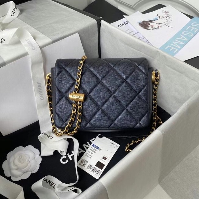 Chanel Flap Shoulder Bag Grained Calfskin AS2855 pearl black