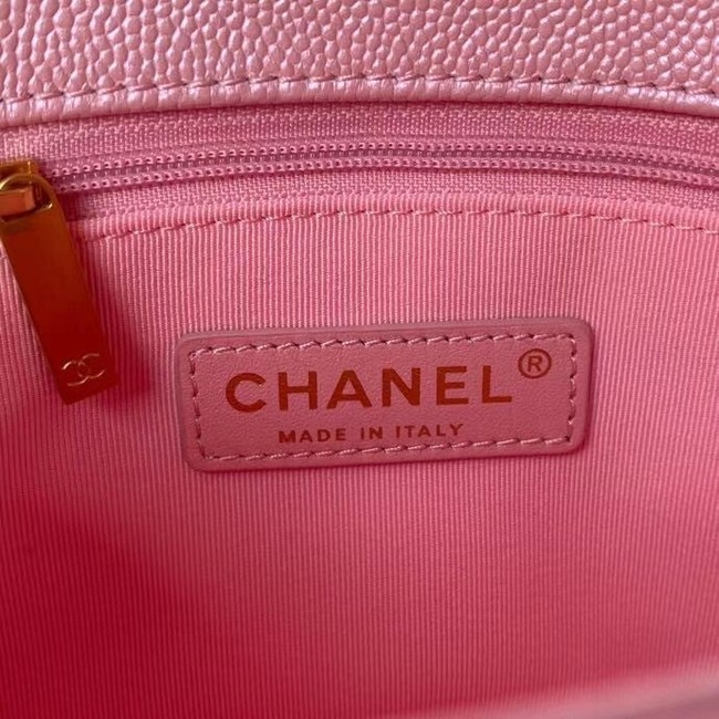 Chanel Flap Shoulder Bag Grained Calfskin AS2855 pearl pink