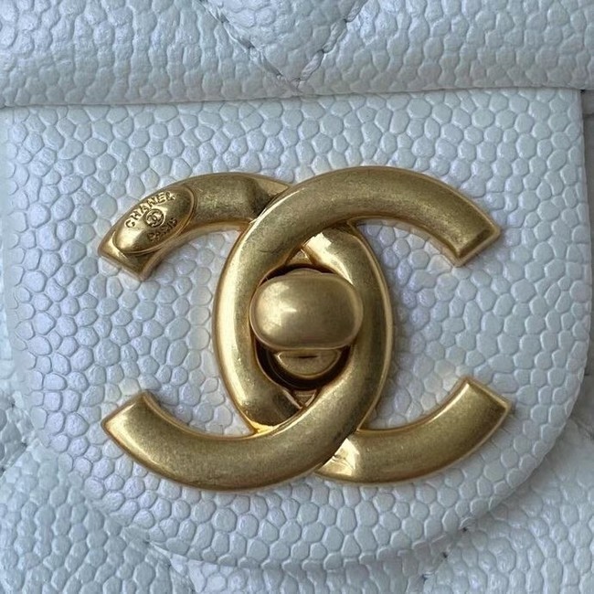 Chanel Flap Shoulder Bag Grained Calfskin AS2855 white 