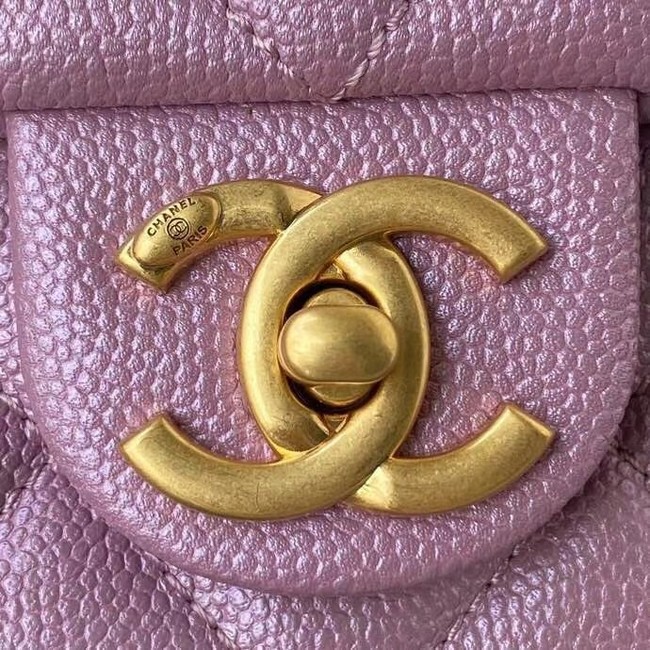 Chanel Flap Shoulder Bag Grained Calfskin AS2855 pearl rose