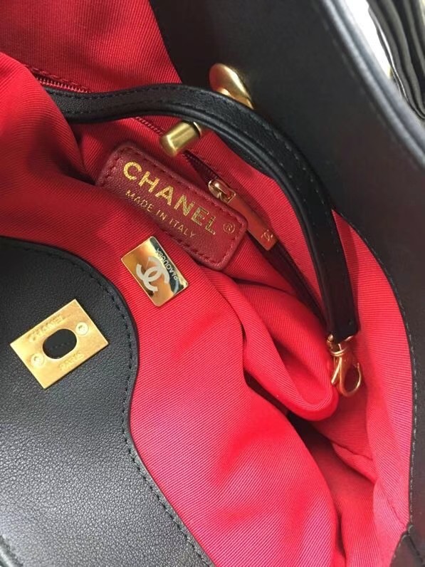 Chanel leather Shoulder Bag AS2844 black