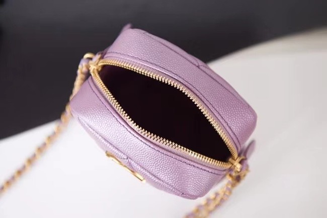 Chanel mini Shoulder Bag Grained Calfskin AS2857 Lavender