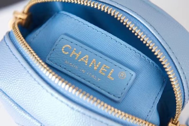 Chanel mini Shoulder Bag Grained Calfskin AS2857 light blue