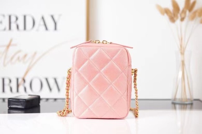 Chanel mini Shoulder Bag Grained Calfskin AS2857 pink