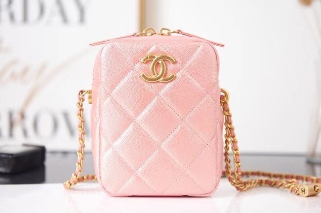 Chanel mini Shoulder Bag Grained Calfskin AS2857 pink