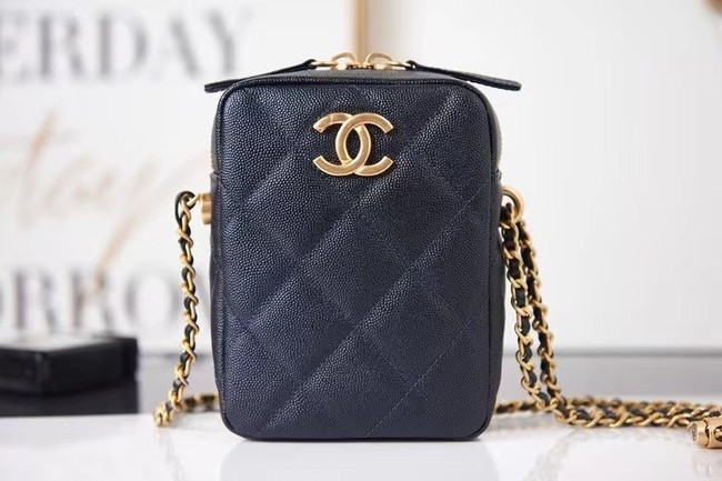 Chanel mini Shoulder Bag Grained Calfskin AS2857 black