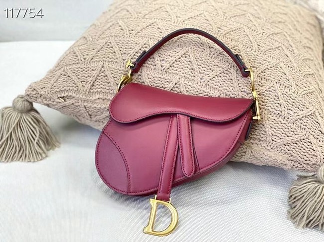 DIOR SMALL SADDLE BAG Calfskin M0445CW Wine