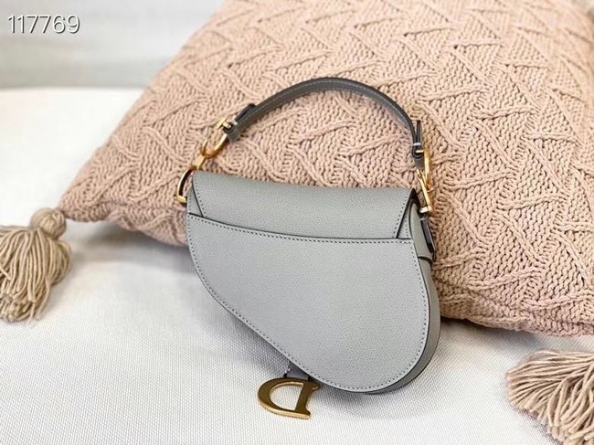 Dior SMALL SADDLE-TAS VAN KALFSLEER M0445CW GREY