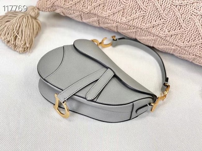 Dior SMALL SADDLE-TAS VAN KALFSLEER M0445CW GREY